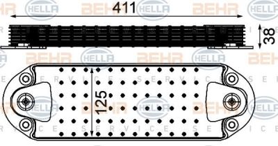 Hella 8MO 376 906-471 масляный радиатор, двигательное масло на VOLVO FM