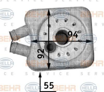 HELLA Радиатор маслян. Audi A80/A100 -94/A4/A6/Golf/Jetta/Passat (068117021B, 8MO376726-221)