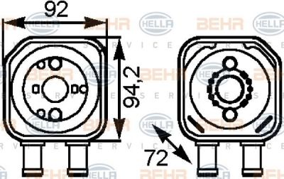 HELLA Радиатор масляный(фильтр масляный) AUDI A6 97-05 (028117021E, 8MO376778-041)