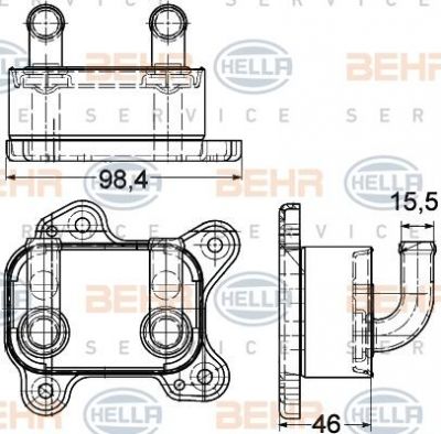 HELLA Радиатор масляный OPEL ASTRA G/CORSA C 1.7TD 00-09 (8MO376780-601)