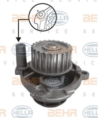 Hella 8MP 376 800-044 водяной насос на AUDI A3 Sportback (8PA)