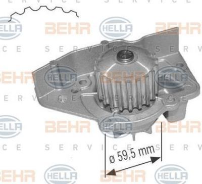 Hella 8MP 376 801-084 водяной насос на PEUGEOT 306 (7B, N3, N5)