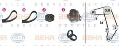 Hella 8MP 376 804-821 водяной насос + комплект зубчатого ремня на VOLVO 960 Kombi (965)