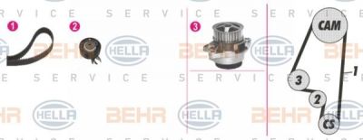 Hella 8MP 376 807-861 водяной насос + комплект зубчатого ремня на VW POLO CLASSIC (6KV2)