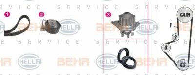 Hella 8MP 376 809-831 водяной насос + комплект зубчатого ремня на PEUGEOT PARTNER фургон (5)