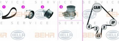 Hella 8MP 376 815-851 водяной насос + комплект зубчатого ремня на OPEL ASTRA F (56_, 57_)