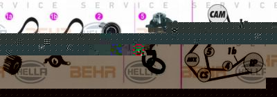 Hella 8MP 376 818-891 водяной насос + комплект зубчатого ремня на FORD ESCORT VII седан (GAL, AFL)