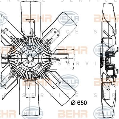 Hella 8MV 376 728-041 вентилятор, охлаждение двигателя на RENAULT TRUCKS G