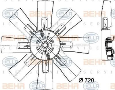 Hella 8MV 376 728-121 вентилятор, охлаждение двигателя на MAN F 90