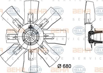 Hella 8MV 376 728-181 вентилятор, охлаждение двигателя на MERCEDES-BENZ SK