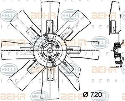 Hella 8MV 376 729-181 вентилятор, охлаждение двигателя на RENAULT TRUCKS C