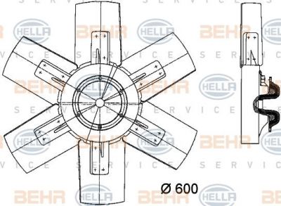 Hella 8MV 376 730-261 вентилятор, охлаждение двигателя на MERCEDES-BENZ LK/LN2