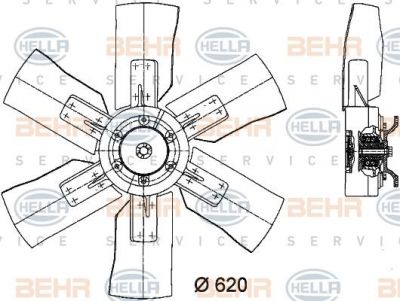 Hella 8MV 376 731-201 вентилятор, охлаждение двигателя на MAN F 90