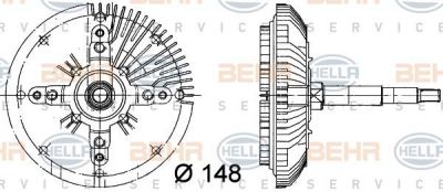 Hella 8MV 376 732-241 сцепление, вентилятор радиатора на PORSCHE 928