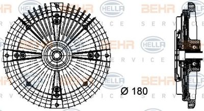 Hella 8MV 376 732-461 сцепление, вентилятор радиатора на MERCEDES-BENZ T1 фургон (601)