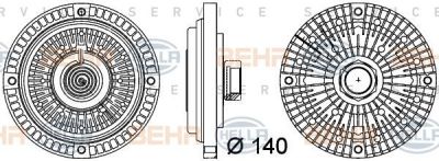 Hella 8MV 376 757-321 сцепление, вентилятор радиатора на MERCEDES-BENZ C-CLASS универсал (S202)