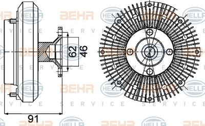 Hella 8MV 376 757-401 сцепление, вентилятор радиатора на TOYOTA LAND CRUISER 80 (_J8_)