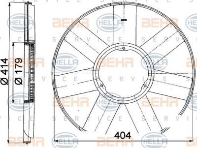 Hella 8MV 376 757-481 крыльчатка вентилятора, охлаждение двигателя на 5 Touring (E39)