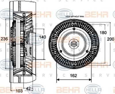 Hella 8MV 376 758-451 сцепление, вентилятор радиатора на MERCEDES-BENZ ACTROS