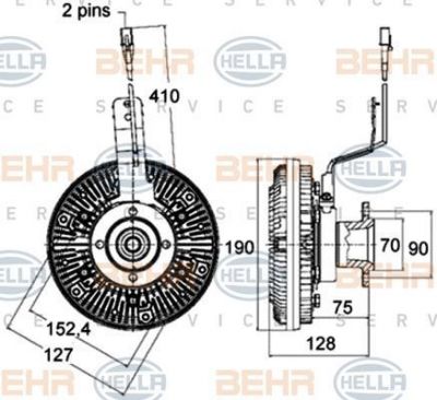 Hella 8MV 376 758-481 сцепление, вентилятор радиатора на MAN TGX