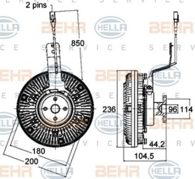 Hella 8MV 376 758-531 сцепление, вентилятор радиатора на MAN TGA