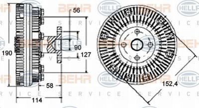 Hella 8MV 376 758-551 сцепление, вентилятор радиатора на MAN E 2000