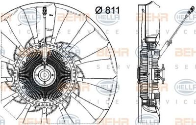 Hella 8MV 376 791-691 вентилятор, охлаждение двигателя на MAN TGA