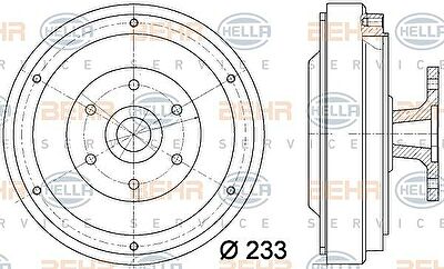 HELLA Вискомуфта привода вентилятора RVI Premium/Kerax (8MV376729-351)