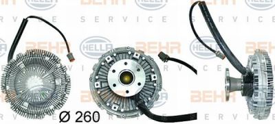 HELLA Вискомуфта без вентилятора d=260 mm RVI Kerax, Premium (8MV376730-111)