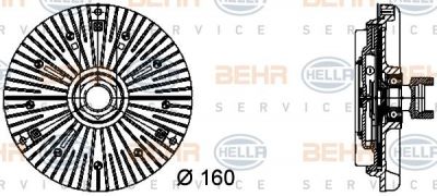 HELLA Вискомуфта E38/E39/E46/E65/E53 2,0d-3,0d (M47/M57/M67) 98-> (11522249216, 8MV376732-041)