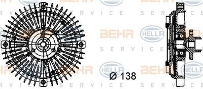 HELLA Вискомуфта VAG A4/A6/Golf IV/Bora/Passat B5 1,6-2,3L 95-05 (058121350, 8MV376732-221)