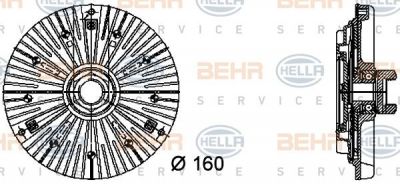 HELLA Вискомуфта E36/E34 1,7D/2,5D 88-95 (11522245498, 8MV376732-401)