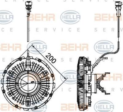 HELLA СЦЕПЛЕНИЕ, ВЕНТИЛЯТОР РАДИАТОРА - АВТОМОБИЛЬ КОММЕРЧ. НАЗНАЧЕНИЯ (8MV376757-121)