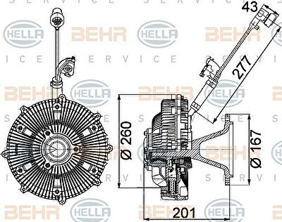 HELLA Вискомуфта вентилятора MB (8MV376757-461)