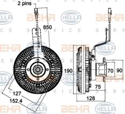 HELLA Вискомуфта вентилятора MAN electric (8MV376758-471)