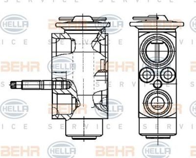Hella 8UW 351 239-271 расширительный клапан, кондиционер на 3 (E46)