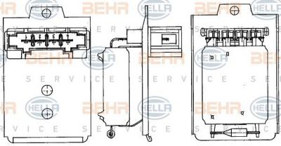 Hella 9ML 351 303-261 сопротивление, вентилятор салона на SKODA SUPERB (3U4)