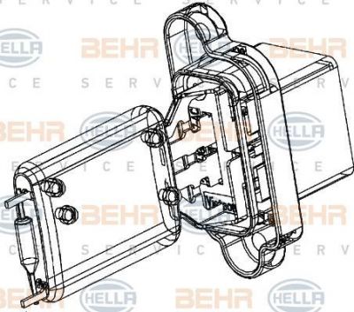 HELLA Регулятор скорости вращения вентилятора отопителя FORD Focus I 98-> (1 325 972, 9ML351332-361)