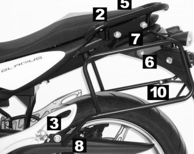 HEPCO BECKER Крепёж боковых кофров SFV 650 Gladius (6503521.0001)