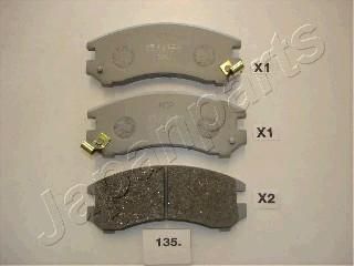 JapanParts PA-135AF комплект тормозных колодок, дисковый тормоз на SUZUKI SWIFT II седан (AH, AJ)