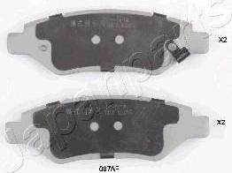 JAPANPARTS КОМПЛЕКТ ТОРМОЗНЫХ КОЛОДОК, ДИСКОВЫЙ ТОРМОЗ (PP-007AF)