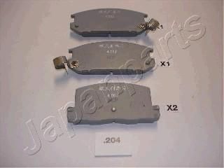 JapanParts PP-204AF комплект тормозных колодок, дисковый тормоз на TOYOTA MR 2 III (ZZW3_)