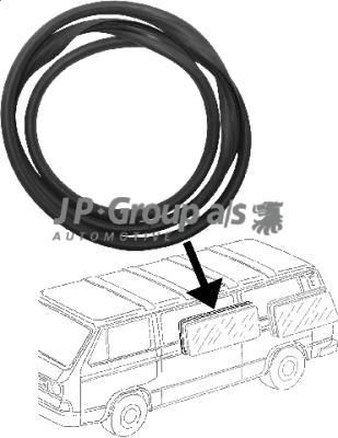 JP 8186100300 прокладка, боковое стекло на VW TRANSPORTER III автобус