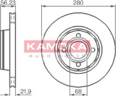 KAMOKA 1031034 тормозной диск на AUDI 80 Avant (8C, B4)