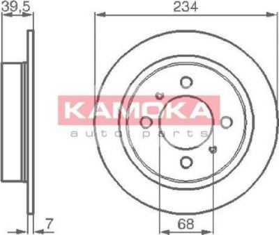 KAMOKA 1031580 тормозной диск на NISSAN 100 NX (B13)