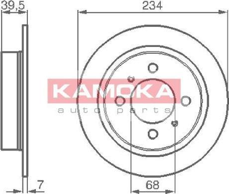 KAMOKA 1031580 тормозной диск на NISSAN 100 NX (B13)