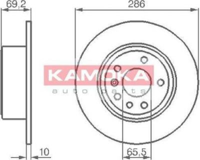 KAMOKA 1031622 тормозной диск на OPEL VECTRA B (36_)