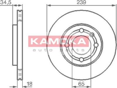 KAMOKA 1031624 тормозной диск на VW LUPO (6X1, 6E1)