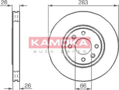 KAMOKA 1031682 тормозной диск на PEUGEOT 406 Break (8E/F)