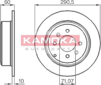 KAMOKA 1031738 тормозной диск на PEUGEOT 406 Break (8E/F)